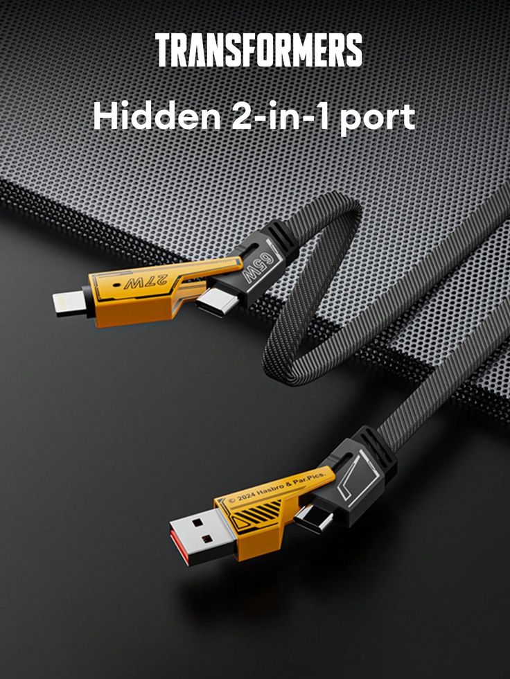 4 in 1 PD 27W 65W Fast Charging Cable 3.3ft,Zinc Alloy Charge Cable for iPhone And All androids mobiles