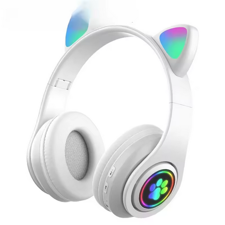 Cute Cat Wireless Headphones RGB Cute Cat Ears Headset With Microphone