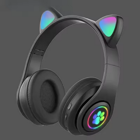 Cute Cat Wireless Headphones RGB Cute Cat Ears Headset With Microphone